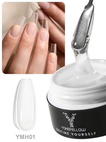 1 Pc YOKEFELLOW 15g Nail Extension Builder Gel Clear Jelly Builder Gel For Nail Nail Art Design Nail Extension Gel For Nail Extension All Season Gel Color & Long-Lasting Nail Strengthener Nails EnhancementSalon Nail Easy DIY At Home Manicure For Women 15g 0.5oz And For A School Gift
