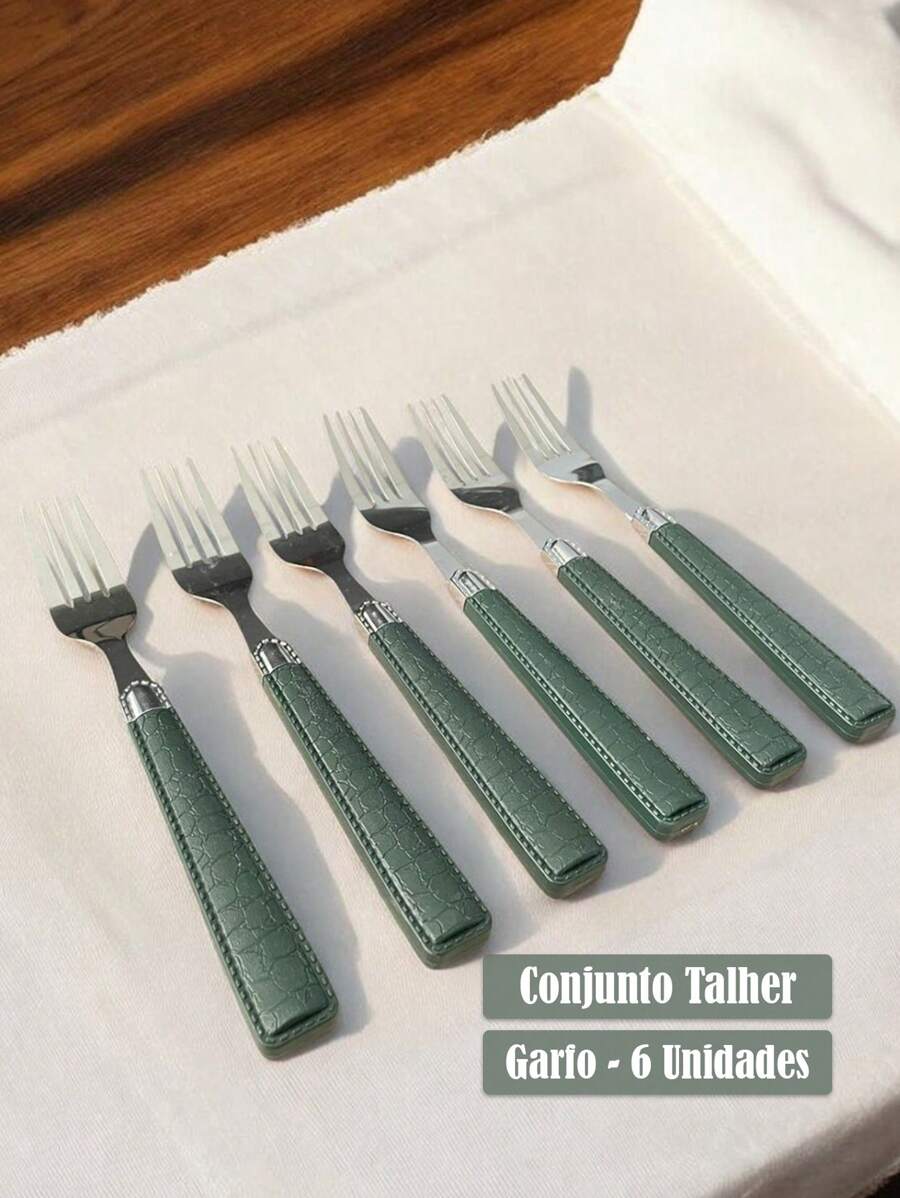 Cutlery Set Forks/Knife/Spoon Leatherette Kitchen Table Setting Stainless Steel Detailed Handle - Cái nĩa - Xem 1