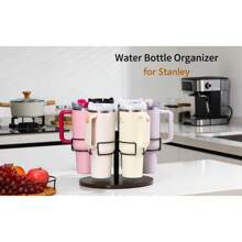 Water Bottle Organizer For  40 Oz Tumbler With Handle, Rotatable  Cup Holder,  Storage For  Cup Accessories - 棕色 - 查看 3