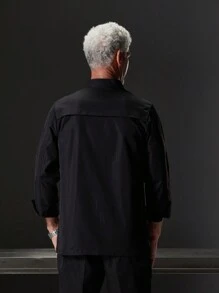 Áo khoác đầu bếp cao cấp, tay dài, vải cao cấp, bền và thoải mái, co giãn, thiết kế nút 5 chấu, chống mài mòn, thích hợp cho nhà hàng, tiệm bánh, bếp khách sạn, căng tin, mùa thu/đông/xuân, dành cho cả nam và nữ, có sẵn size lớn và size nhỏ - màu đen - Xem 7