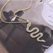 Women's Gold Necklace With Snake Pendant - 金色 - 查看 3