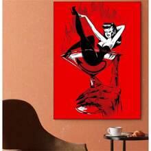1pc, Poster Quỷ Tắm Trong Ly Rượu Vang Đỏ, Nghệ Thuật Trang Trí Tường Nhà, Trang Trí Phòng Nhạc, Trang Trí Studio, Trang Trí Văn Phòng, Trang Trí Phòng Thẩm Mỹ, Không Khung - Nhiều màu - Xem 2