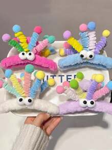 1 pieza Pinza de pelo con forma de pequeño monstruo pulpo esponjoso y de colores lindos para mujer, pinza de pelo divertida, accesorio de pelo apto para recogidos, uso diario y Halloween, ideal para otoño/invierno - Multicolor - Ver 8