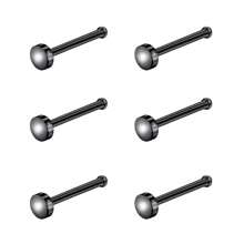 ADYJELY 6 chiếc khuyên mũi 20g 2mm G23 Titanlum không gây dị ứng cho mũi phẳng dành cho nam nữ ﻿Đeo khuyên sụn mạ vàng 18K Hoa tai hình conch Tragus Đinh tán hình chữ L màu đen Khuyên mũi hình xoắn ốc Trang sức xỏ khuyên mũi dễ thương - N078 - Xem 13