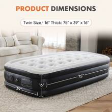 Sweetcrispy Air Mattress Inflatable Blow Up Mattress Airbed With Built-In High Capacity Pump, Double Height, Adjustable, Non-Slip Bottom Design, Portable For Home Or Camping - 白色 - 查看 7