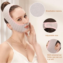 瘦臉瑜珈纖維帶，提拉緊實面部和頭部，粉色