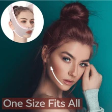 瘦臉瑜珈纖維帶，提拉緊實面部和頭部，粉色