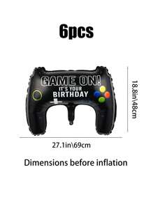 27pcs/Set Game Controller Aluminum Foil Balloons, Black, Blue Latex, Star Shaped Balloons, Suitable For Game Players Party Decoration, Birthday Party Decoration,Christmas - Multicolor - View 9
