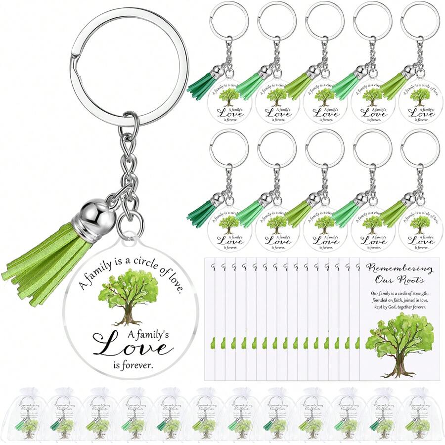 45 Sets Family Reunion Favors Family Tree Keychains With Inspirational Card And Gift Bags, Need To Tear Off The Front Film - Multicolor - View 1
