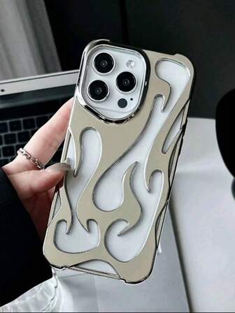 Fashionable New Hollow Flame Pattern Anti-Drop Electroplated Soft Phone Case Compatible With IPhone, Galaxy, IPhone 15 Pro Max, IPhone 16 Pro Max, IPhone 16 Pro, IPhone 14 Pro Max, IPhone 14 Pro, IPhone 13 Pro Max, IPhone 16, IPhone 11, IPhone 12, IPhone 13, IPhone 14, IPhone 15, A13, A14, A15, S22 Ultra, S23 Ultra, S24 Ultra, S25 Ultra, S22, S23, S24, S25, A16, A53, A54, A55 Waterproof Shockproof Scratch Resistant