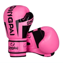 GINGPAI 1 Pair Pink Mesh Breathable Boxing Gloves, Unisex Adult MMA Sparring Punching Bag Gloves For Training, Gym, Home Use