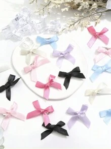 18个装女士发饰蝴蝶结发带小巧发夹小缎面发夹迷你蝴蝶结发卡发饰女士女孩情人节发饰爪夹，适合上学、头部装饰、发夹、夏季、假日、旅行、节日、派对等场合。 - 紅色 - 查看 3