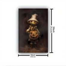 1 Piece Unique Wrapped Wooden Frame Canvas Poster, Scarecrow Pumpkin Lamp Canvas Printing Textile Art Poster Festival Wall Decoration Home And Office Artwork Unique Halloween Gift