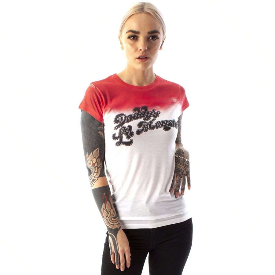 DC Comics Womens/Ladies Daddy's Lil Monster T-Shirt (White) - trắng - Xem 1