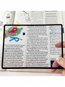 1 件 180X120 毫米薄型便携式 PVC 放大镜书页放大镜 - 透明 - 查看 2