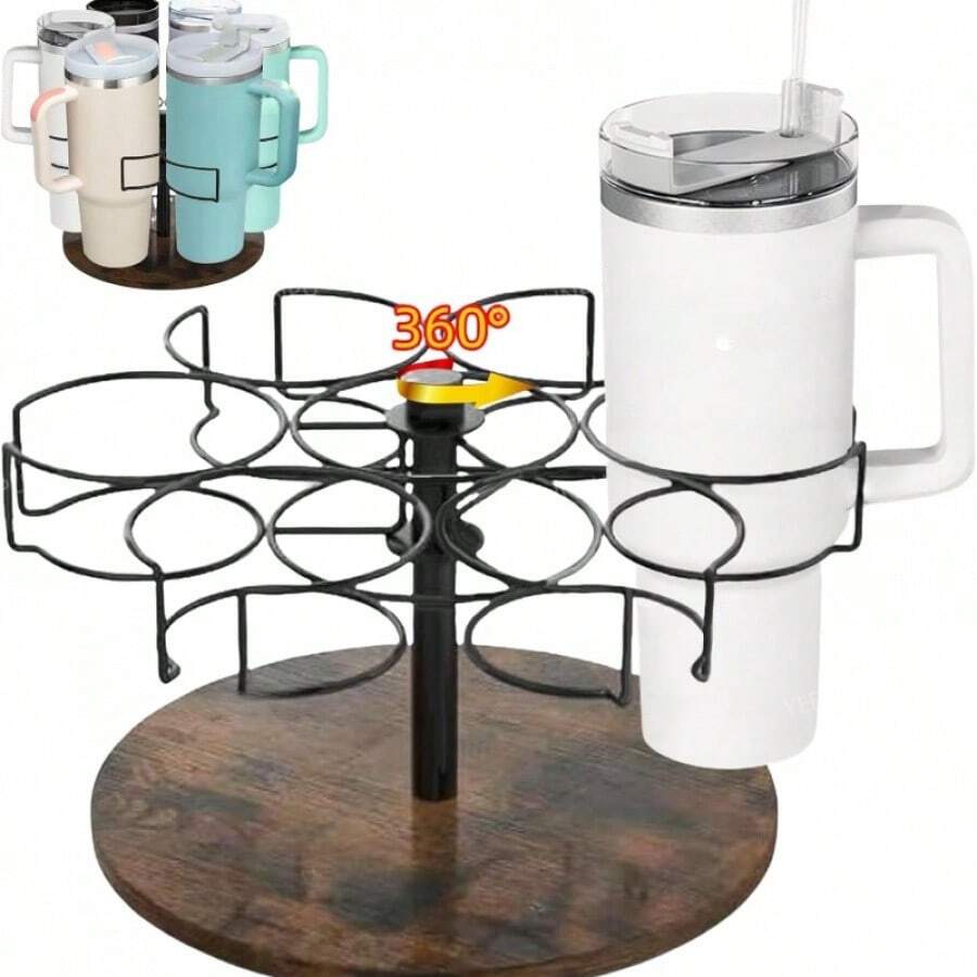 Water Bottle Organizer For  40 Oz Tumbler With Handle, Rotatable  Cup Holder,  Storage For  Cup Accessories - 棕色 - 查看 1