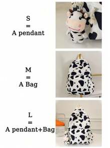 1个经典百搭大容量背包，适合返校季，带笔记本电脑隔层，时尚多功能背包，通体奶牛印花图案，高品质可折叠设计，附赠毛绒奶牛挂件，双拉链，休闲旅行背包，适合毕业生、男士、女士、青少年/青年，也适合户外旅行和青少年使用，另附休闲奶牛印花女士钱包。 - 彩色 - 查看 4