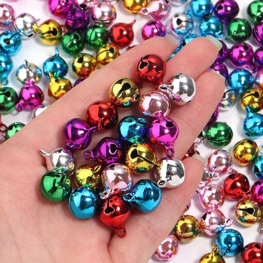 10-50 peças/Pacote Pequenos Sinos Coloridos Eletrodepositados a Vácuo de Ferro, Sinos de Estimação, Acessórios de Decoração de Halloween, Materiais de Enfeites de Natal, Suprimentos de Fabricação de Joias DIY, Sinos de Decoração para Várias Ocasiões, Múltiplos Tamanhos Disponíveis