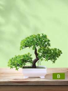 1pc Artificial Potted Plant, Fake Flower Mini Tree Ball Bonsai, Home Decor Tabletop Ornament Set, Artificial Plant, Home Decor, Room Decor, Suitable For Christmas, New Year, Valentine's Day, All Seasons - White - View 14