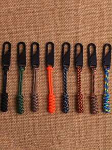 8 件可更换拉链头 伞绳编织拉链头 多色组合 涤纶芯绳配金属拉链头 多色编织伞绳拉链头配金属滑块 钥匙扣配件 小礼物 - 彩色 - 查看 1