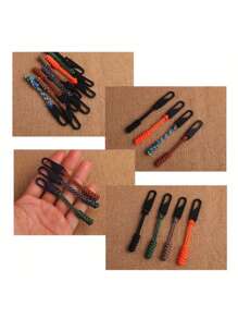 8 件可更换拉链头 伞绳编织拉链头 多色组合 涤纶芯绳配金属拉链头 多色编织伞绳拉链头配金属滑块 钥匙扣配件 小礼物 - 彩色 - 查看 3