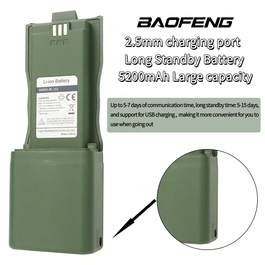 Baofeng Baofeng AR-152 Walkie Talkies Long Range USB Plug 5200mAh 10W ...