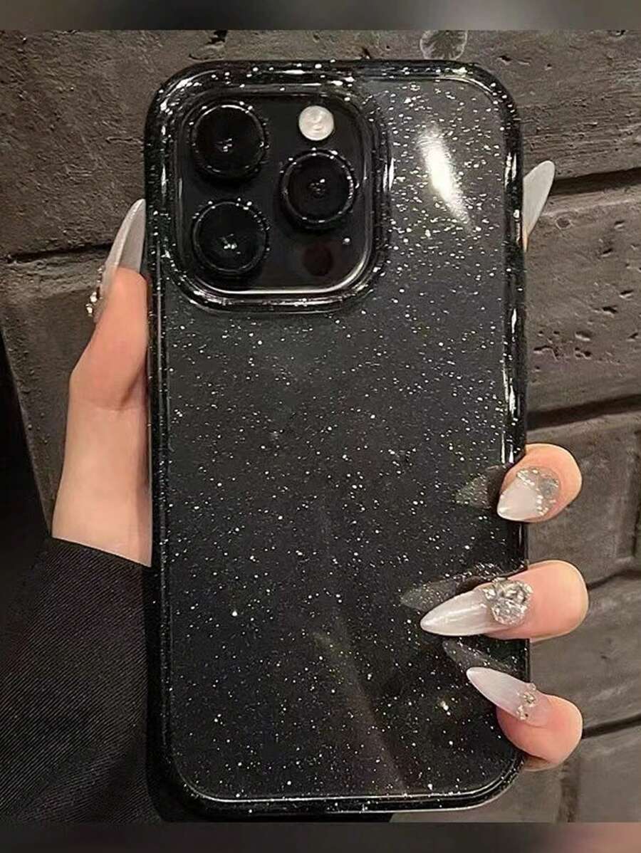 1 件亮面黑色闪亮手机壳，适用于 iPhone