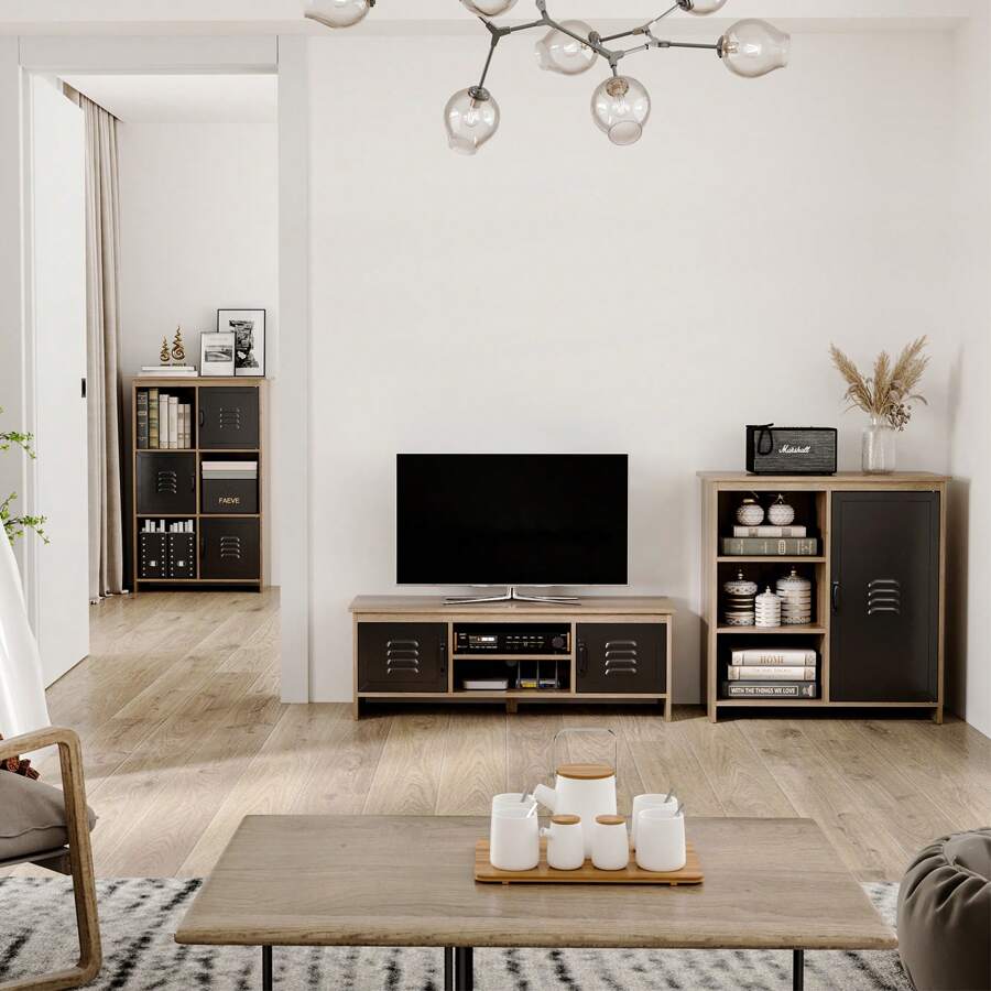 HOMCOM Armoires de rangement - Noir - Voir 1