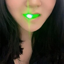 Glowing Led Mouthpiece With Led Light Up Teeth For Party Fun (Random Color) - White - View 2