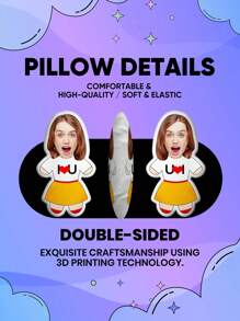 1pc Customized Face Throw Pillow, Suitable For Men And Women, Can Customize Photo Pillow, Mini Photo Pillow, Personalized Body Shaped Pillow, Funny Face Pillow, Customized Asymmetrical Pillow, Customized Photo Pillow, Customized Image Pillow, Customized 3D Portrait Pillow, Face Pillow, Couple Birthday Gift, Wedding Gift, Anniversary Gift, Father's Day Gift, Gift For Her, Gift For Mom, Housewarming Gift For Boyfriend/Girlfriend, Can Be Placed On Sofa, Bed, Car - red skirt - View 5