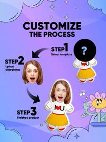 1pc Customized Face Throw Pillow, Suitable For Men And Women, Can Customize Photo Pillow, Mini Photo Pillow, Personalized Body Shaped Pillow, Funny Face Pillow, Customized Asymmetrical Pillow, Customized Photo Pillow, Customized Image Pillow, Customized 3D Portrait Pillow, Face Pillow, Couple Birthday Gift, Wedding Gift, Anniversary Gift, Father's Day Gift, Gift For Her, Gift For Mom, Housewarming Gift For Boyfriend/Girlfriend, Can Be Placed On Sofa, Bed, Car - red skirt - View 6