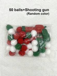 Christmas Cat Interactive Toy Set Silent Ball Launcher Pet Soothing Tool Plush Gun Toy (Gun Color Randomly Shipped) - Multicolor - View 13