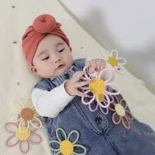 1 pièce Jouet de dentition en silicone pour bébé, Forme de fleur, Facile à nettoyer et à stériliser à haute température, Convient à une utilisation quotidienne