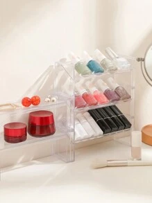 1 kệ đựng đồ trang điểm trong suốt, kệ trưng bày đa năng đựng sơn móng tay, son môi, sản phẩm chăm sóc da, phụ kiện bàn làm việc, tượng nhỏ, đồ trang sức và đồng hồ - Trong sáng - Xem 3