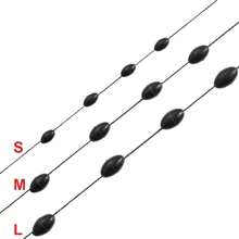 Rubber Fishing Bobber Stopper,6 In 1 Float Sinker Stops,Black Oval Cylinder,L M S Float Stop Available