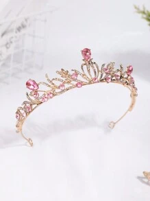 1 件时尚金属水钻 3D 皇冠头带，适合少女 - 彩色 - 查看 13
