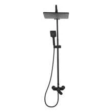 Black/Silver Shower System With Shower Fitting Rain Shower Height Adjustable, Shower Fitting Set Including Mixer Tap Shower, Head Shower, Hand Shower, Shower Rail And Hose, Shower Set With Fitting - Black - View 5