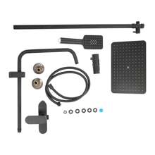Black/Silver Shower System With Shower Fitting Rain Shower Height Adjustable, Shower Fitting Set Including Mixer Tap Shower, Head Shower, Hand Shower, Shower Rail And Hose, Shower Set With Fitting - Black - View 7