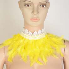 1 Stück Federkragen Natürliche Feder Halskette Gothic Halsband für Steampunk Party Kostüm Karneval Cosplay Fantasy Events Halloween Valentinstag