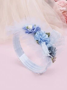3pcs Multi-Color Lace Flower Soft Stretchy Baby Headbands Love Valentine - Multicolor - View 5
