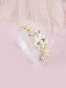 3pcs Multi-Color Lace Flower Soft Stretchy Baby Headbands Love Valentine - Multicolor - View 4