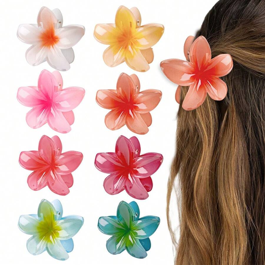 Plumeria Flower Design Crab Claw Style Hair Claw Clip For Updo for Sale