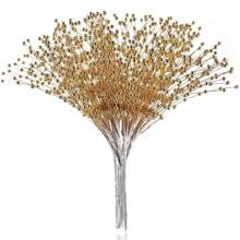 100pcs Beaded Stick Bride Wedding Pearl Bouquet Party Decoration, Christmas Decorations, Pearl Bouquet Christmas Flower, Christmas Tree Picks And Sprays - Multicolor - View 9