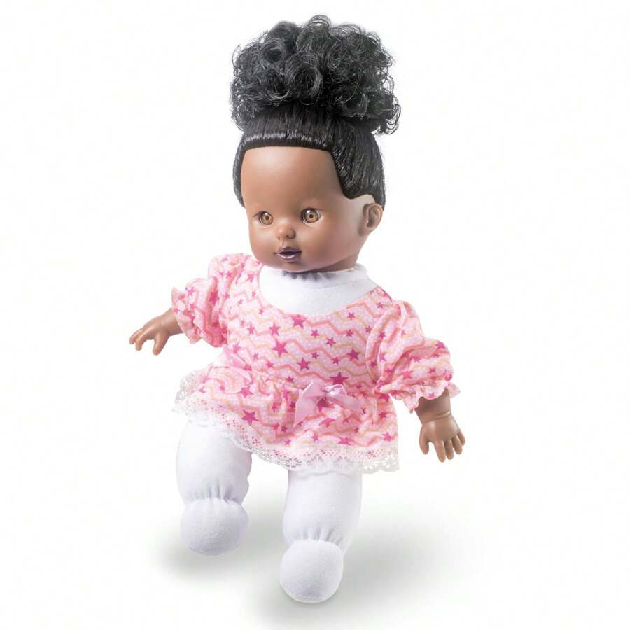 Boneca Nenem Soft Negra Bebê Super Macia Menina - Milk Brinquedos - Multicolorido - Visão 1