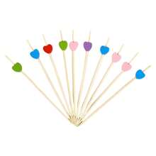 200/100/50/20 Stück Bambusherz-förmige Stäbe, Obst-Spieße, Cupcake-Aufsätze für Valentinstag, Geburtstag, Hochzeit, Zuhause, Restaurant, Party, Bar, Picknick-Geschirr-Accessoires, Weihnachtsgeschenk, Schulbedarf