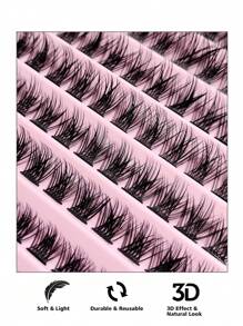 Rikuaild 120 PCS 8-16mm Individual Lashes Extensions Crossed Wispy Natural Look Lashes Fluffy Soft Cluster Lashes - D - View 5