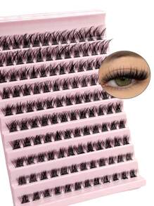 Rikuaild 120 PCS 8-16mm Individual Lashes Extensions Crossed Wispy Natural Look Lashes Fluffy Soft Cluster Lashes - D - View 2