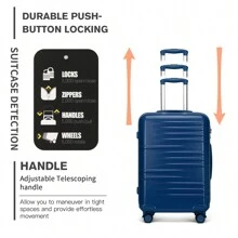 Hard Shell Suitcase PC ABS With TSA Lock Lightweight Spinner Luggage 20 Inch Cabin Bag 24 28 Inch Check In Trolley Case Or 3 Piece Set For Travel - Navy Blue - View 7
