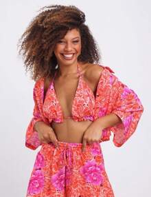 Pink Peony Shorts Pequiá - 紅色 - 查看 2