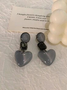 Andkiss 1 par de aretes con forma de corazón adecuados para uso diario o festival de la mujer, San Valentín